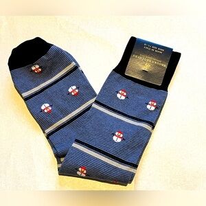 Brooks Brothers Men’s Cotton Blend Holiday Snowmen Festive Socks Made in Italy